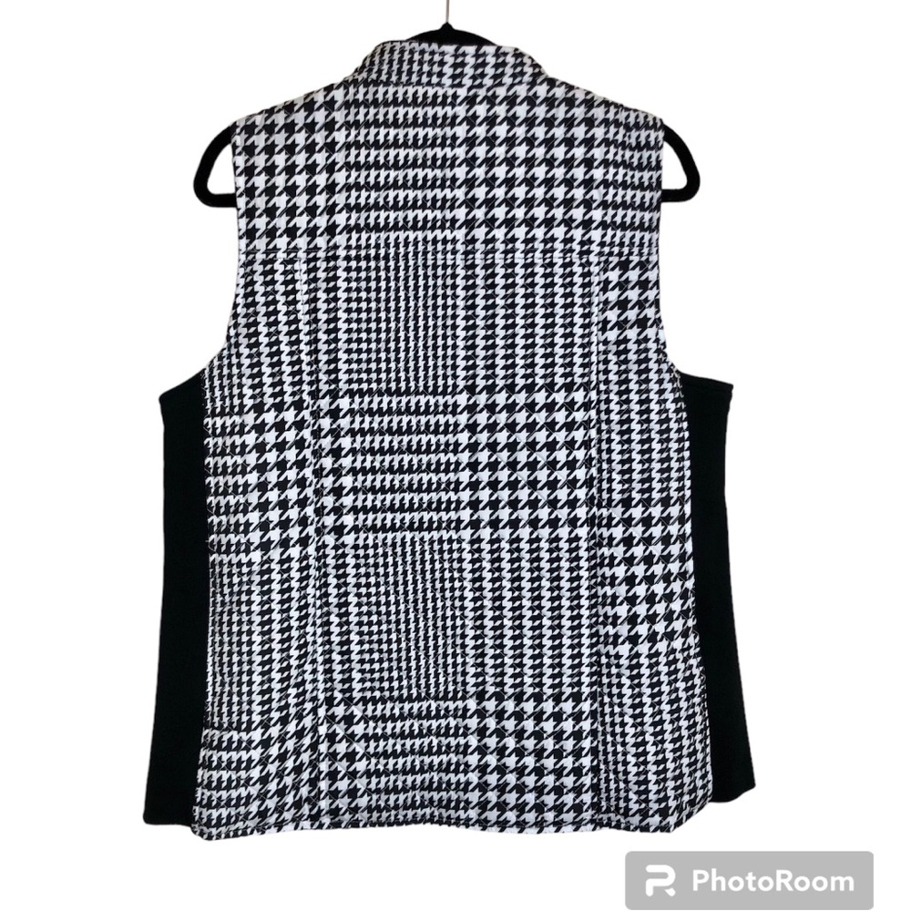 Kim Rogers Houndstooth Zip Up Vest Womens Large Outerwear Stretch - Picture 2 of 9